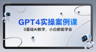 GPT4实操案例课，0基础AI教学，小白都能学会-清风网创资源站