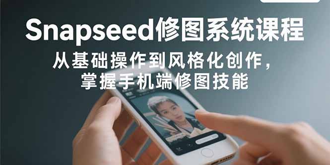 Snapseed修图系统课程：从基础操作到风格化创作，掌握手机端修图技能-清风网创资源站