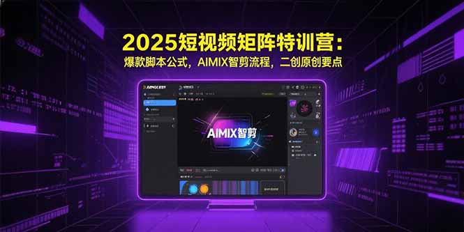 2025短视频矩阵特训营：爆款脚本公式，AIMIX智剪流程，二创原创要点-清风网创资源站