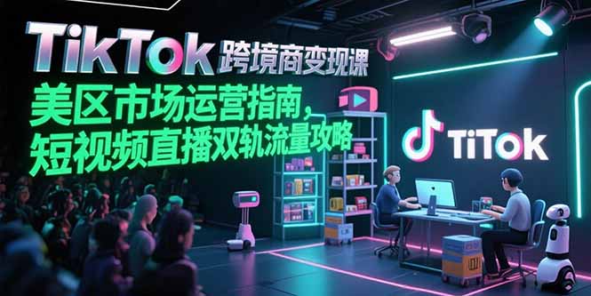 TikTok跨境电商变现课，美区市场运营指南，短视频直播双轨流量攻略-清风网创资源站