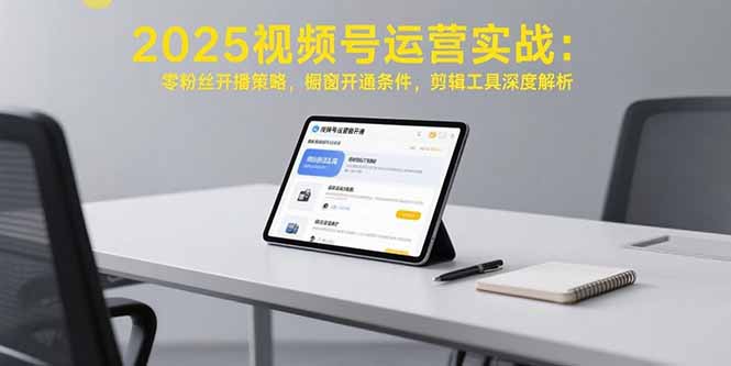 2025视频号运营实战：零粉丝开播策略，橱窗开通条件，剪辑工具深度解析-清风网创资源站
