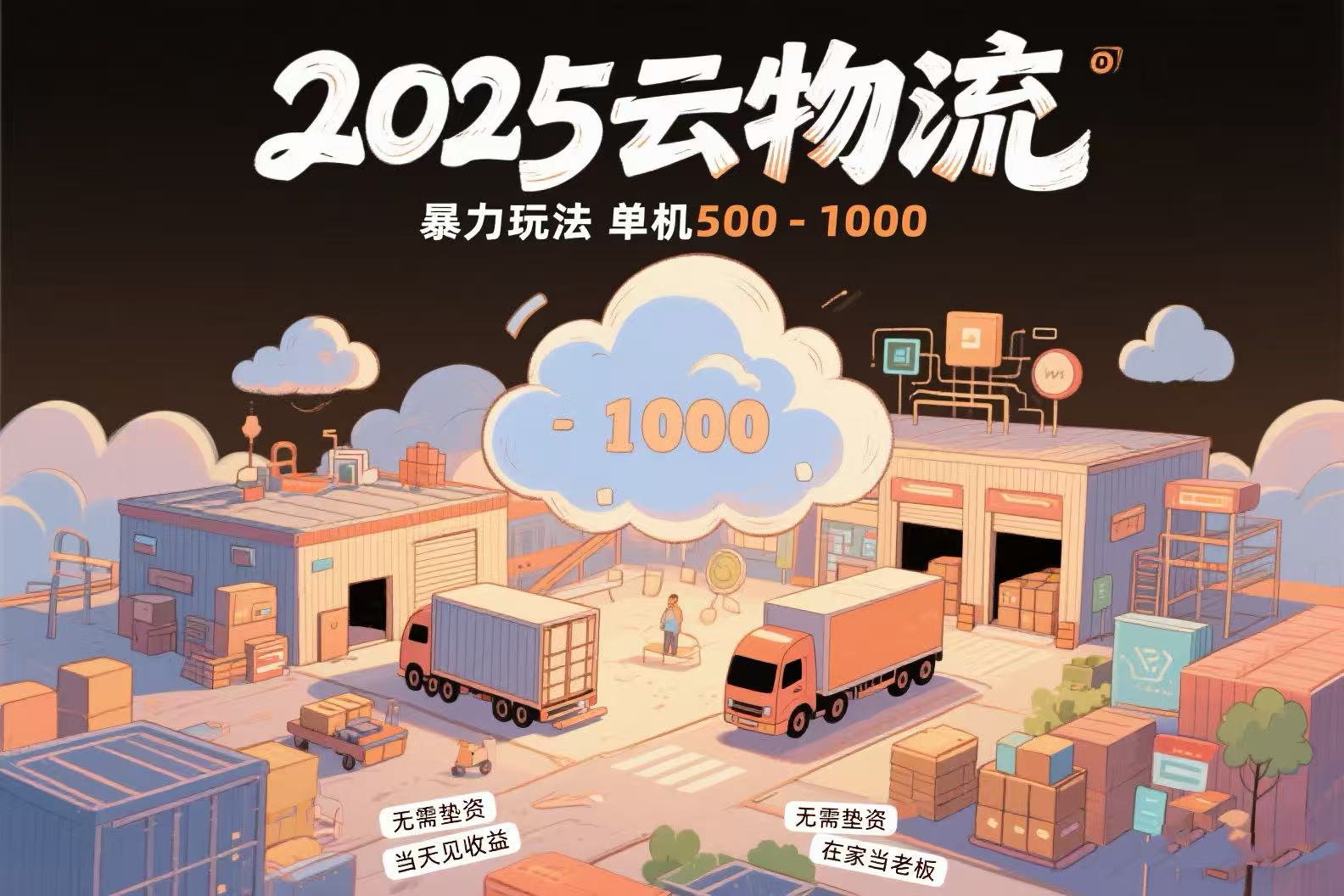 云物流赚差价，项目纯利润500~1000，无需垫资，当天到账。不需要有车，…-清风网创资源站