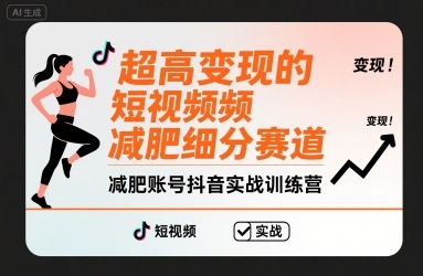 超高变现的短视频减肥细分赛道，减肥账号抖音实战训练营-清风网创资源站
