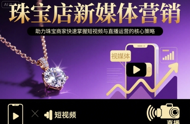 珠宝店新媒体营销，助力珠宝商家快速掌握短视频与直播运营的核心策略-清风网创资源站