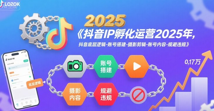 抖音IP孵化运营2025年，抖音底层逻辑-账号搭建-摄影剪辑-账号内容-规避违规-清风网创资源站