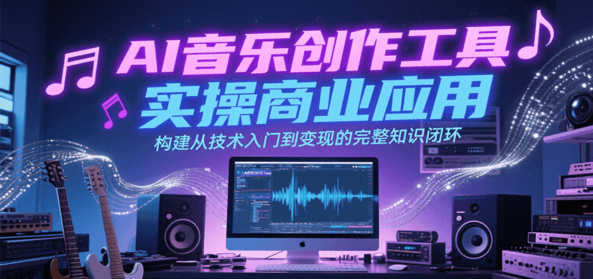 AI音乐创作工具实操商业应用，构建从技术入门到变现的完整知识闭环-清风网创资源站