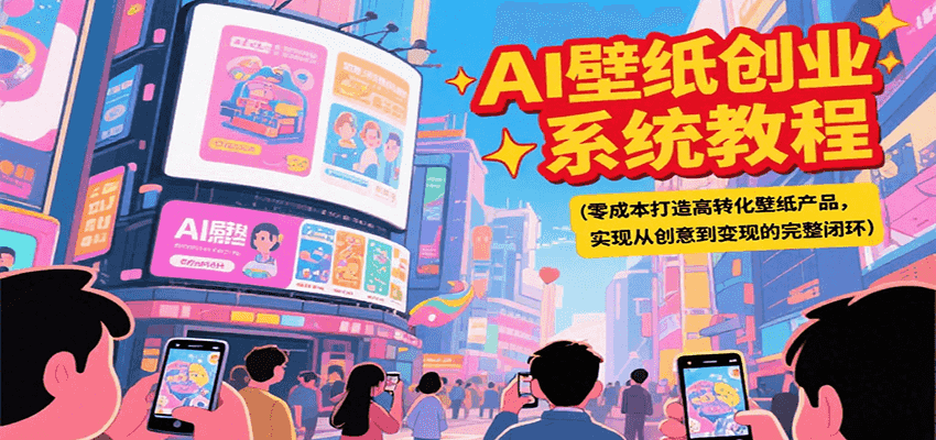 AI壁纸创业系统教程，零成本打造高转化壁纸产品，实现从创意到变现的完整闭环-清风网创资源站