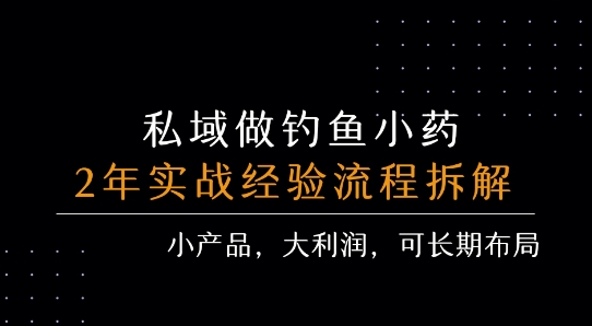 私域做钓鱼小药 每单利润3张+ 详细流程拆解-清风网创资源站