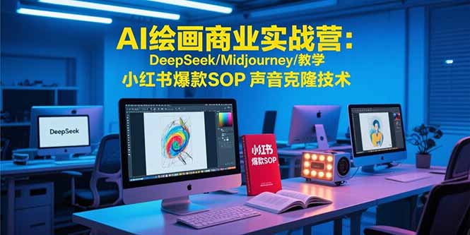 AI绘画商业实战营：DeepSeek/Midjourney/教学 小红书爆款SOP 声音克隆技术-清风网创资源站
