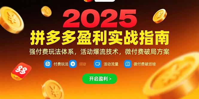 拼多多盈利实战指南，强付费玩法，活动爆流技术，微付费破局方案(更新7月-清风网创资源站