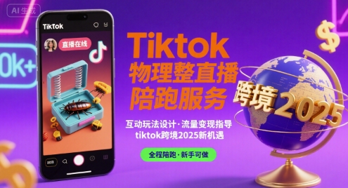 Tiktok物理整蛊直播陪跑服务-tiktok跨境2025-清风网创资源站