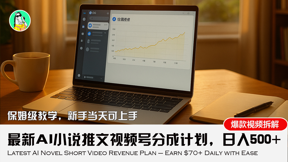 最新AI小说推文视频号分成计划，新手小白也能当天日入500+教程-清风网创资源站