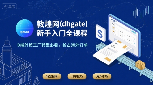 敦煌网(dhgate)新手入门全课程，B端外贸工厂转型必看，抢占海外订单-清风网创资源站