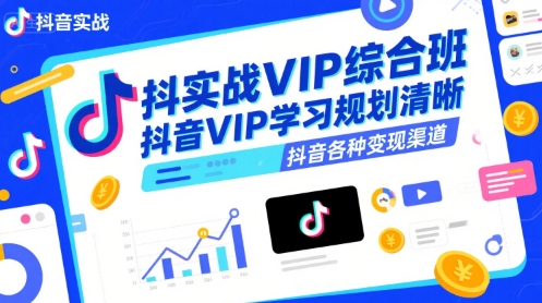 抖音实战VIP综合班，抖音VIP学习规划请晰抖音各种变现渠道-清风网创资源站