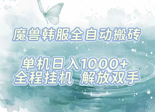 最新韩服游戏搬砖，单机日入1k+，全自动运行挂G项目，解放双手【揭秘】-清风网创资源站