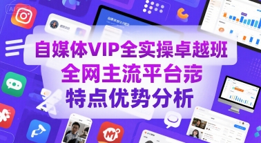 自媒体VIP全实操卓越班，全网主流平台特点优势分析-清风网创资源站