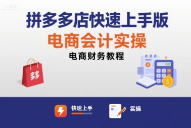 拼多多店快速上手版电商会计实操-电商财务教程-清风网创资源站