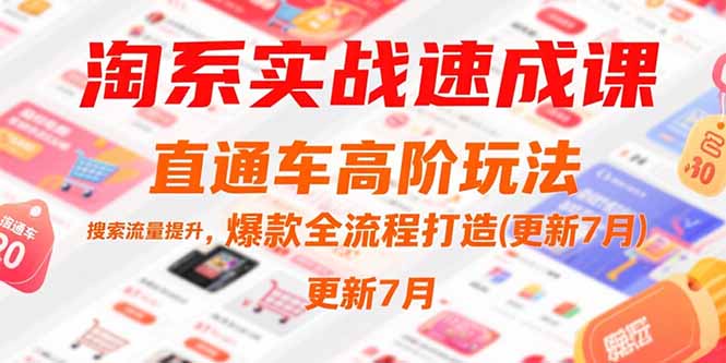 淘系实战速成课，直通车高阶玩法，搜索流量提升，爆款全流程打造(更新7月-清风网创资源站