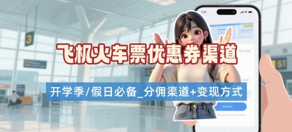 学生党必看！机票火车票优惠券申请渠道 + 项目打法，开学季节日速存-清风网创资源站