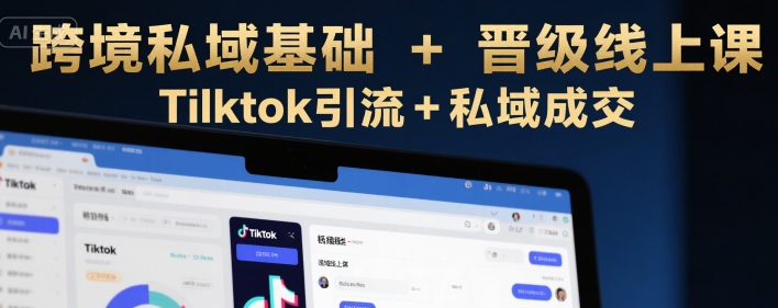 跨境私域基础+晋级线上课，Tilktok引流+私域成交-清风网创资源站