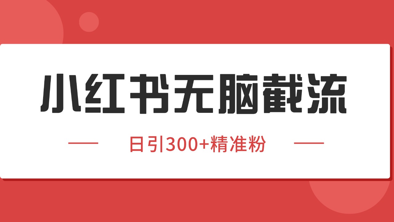 小红书截流同行客源，独家野路子获客玩法 日引200+暴力获客-清风网创资源站