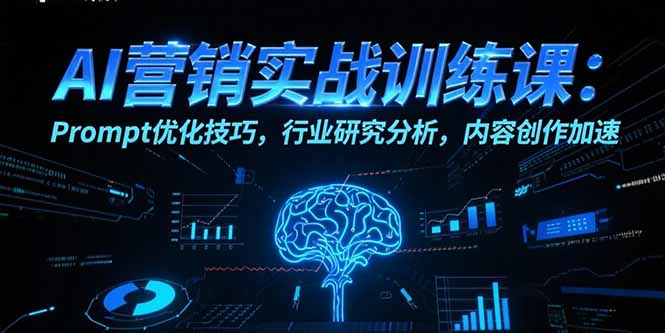 AI营销实战训练课：Prompt优化技巧，行业研究分析，内容创作加速-清风网创资源站