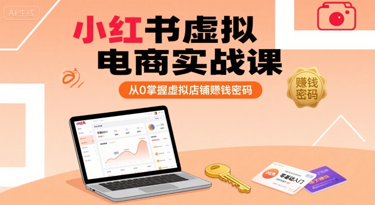 小红书虚拟电商实战课，从0掌握虚拟店铺賺钱密码-清风网创资源站