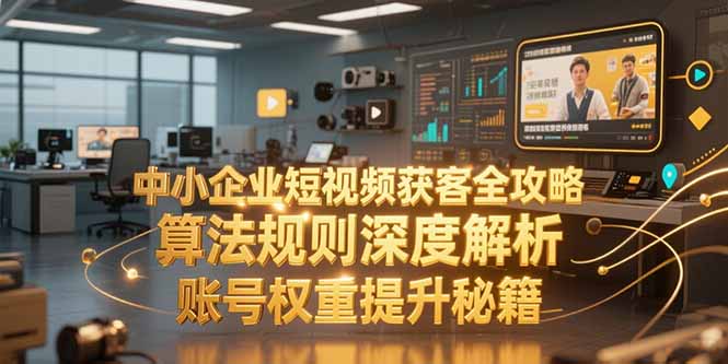 中小企业短视频获客全攻略，算法规则深度解析，账号权重提升秘籍-清风网创资源站