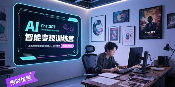 AI智能变现训练营，ChatGPT写作变现，电影解说制作，图文带货方法论-清风网创资源站