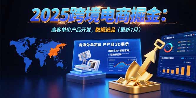2025跨境电商掘金：蓝海市场定位，高客单价产品开发，数据选品(更新7月-清风网创资源站
