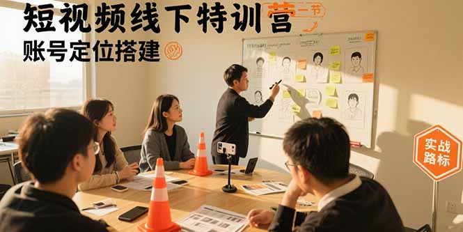 短视频线下特训营：账号定位搭建/口播号拍摄剪辑/直播间流量入口/变现实战-清风网创资源站