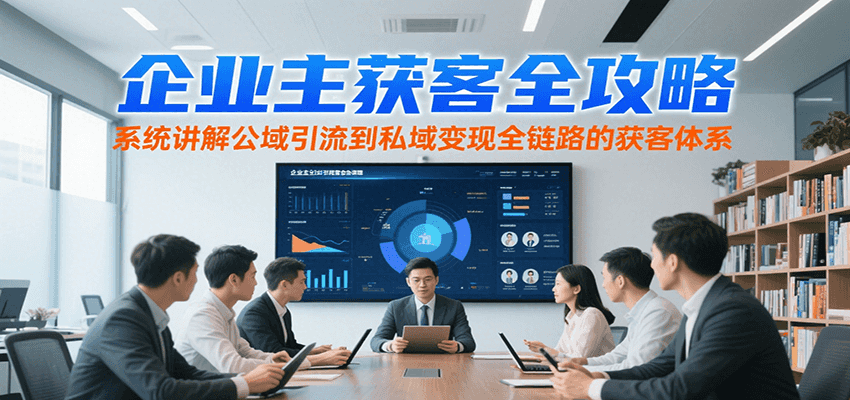 企业主获客全攻略，系统讲解公域引流到私域变现全链路的获客体系-清风网创资源站