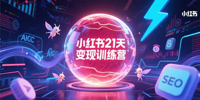小红书21天变现训练营，AIGC工具高效应用，SEO优化核心技巧-清风网创资源站