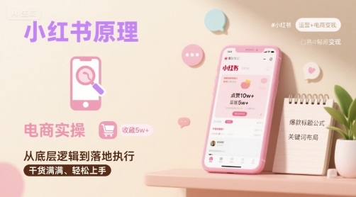 小红书原理以及详细实操流程，小红书电商教程-清风网创资源站