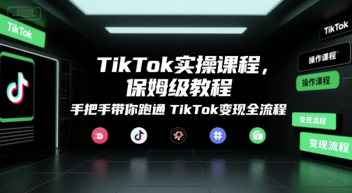 TikTok实操课程，保姆级教程，手把手带你跑通TikTok变现全流程-清风网创资源站