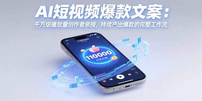 AI短视频爆款文案：千万级播放量创作者亲授，持续产出爆款的完整工作流-清风网创资源站