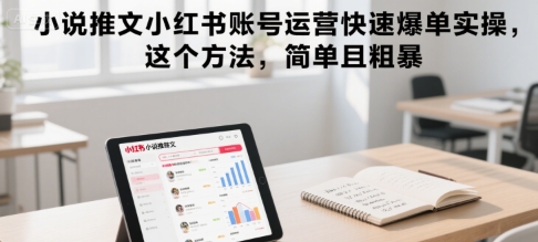 小说推文小红书账号运营快速爆单实操，这个方法，简单且粗暴-清风网创资源站