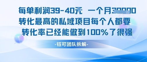 每单利润40一个月7k+转化最高的私域项目，每个人都要的产品转化率已经能做到100%-清风网创资源站