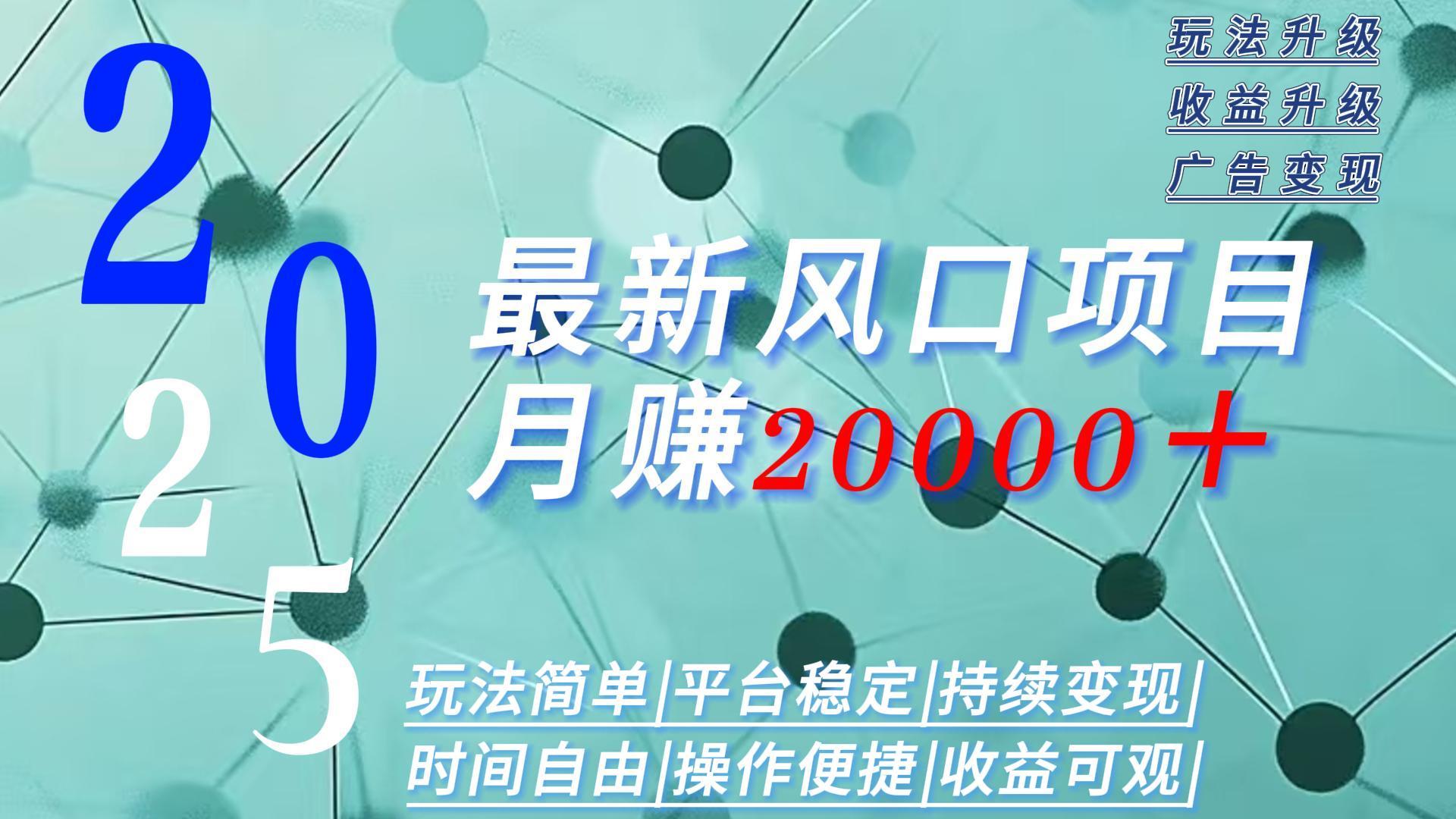 2025广告赛道新风口-月赚2W＋玩法简单，时间自由-清风网创资源站