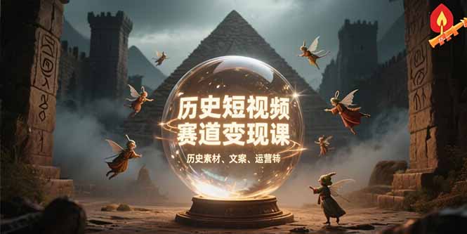 历史短视频赛道变现课，百集素材库应用，文案剪辑技巧，账号运营全案-清风网创资源站