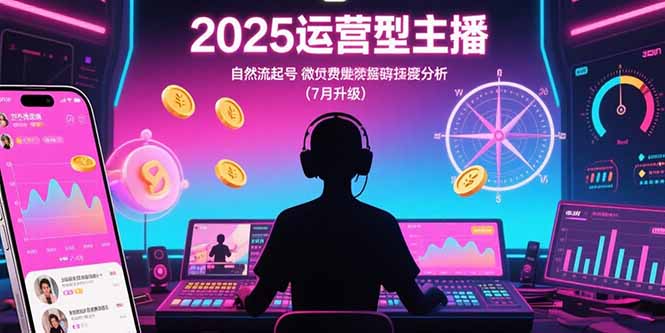 2025运营型主播：自然流起号，微付费投放技巧，罗盘数据深度解析(7月更新-清风网创资源站