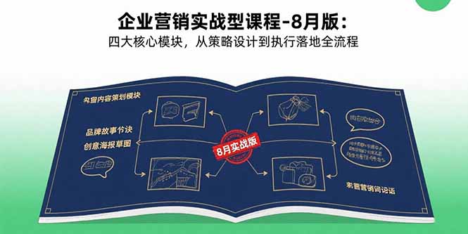 企业营销实战型课程-8月版：四大核心模块，从策略设计到执行落地全流程-清风网创资源站