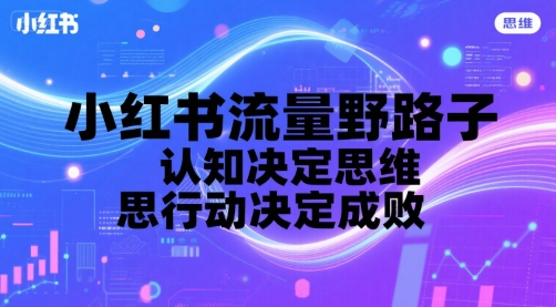小红书流量野路子，认知决定思维，思维决定行动，行动决定成败-清风网创资源站