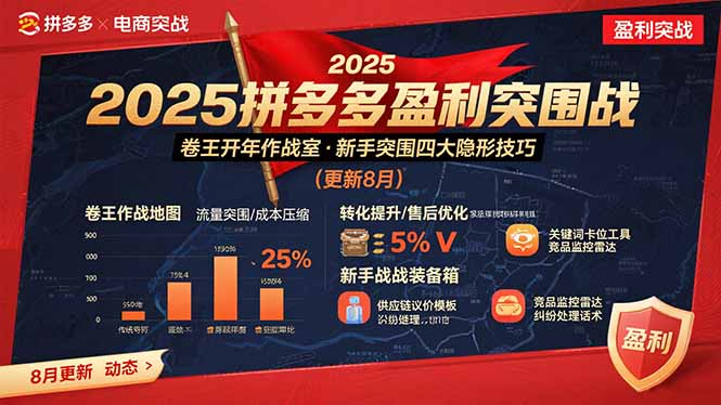 2025拼多多盈利突围战：卷王开年作战室，新手突围四大隐形技巧(更新8月-清风网创资源站