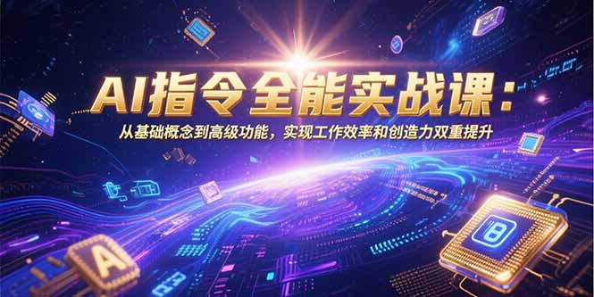 AI指令全能实战课：从基础概念到高级功能，实现工作效率和创造力双重提升-清风网创资源站