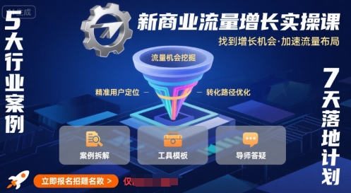 新商业流量增长实操课，找到增长机会，加速流量布局-清风网创资源站