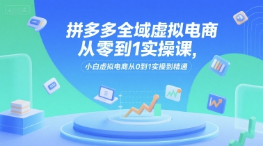 拼多多全域虚拟电商从零到1实操课，小白虚拟电商从0到1实操到精通-清风网创资源站