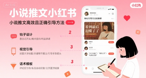 小说推文小红书高转化引导方法实操课，小说推文高效且正确引导方法-清风网创资源站