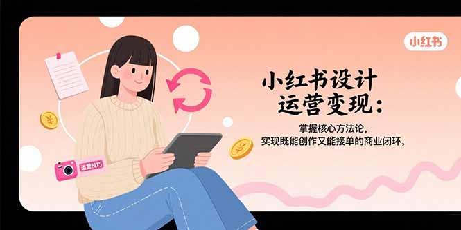 小红书设计运营变现：掌握核心方法论，实现既能创作又能接单的商业闭环-清风网创资源站