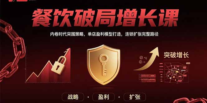 餐饮破局增长课：内卷时代突围策略，单店盈利模型打造，连锁扩张完整路径-清风网创资源站